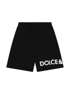 Dolce & Gabbana Kids short de sport à logo imprimé - Noir