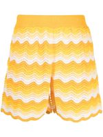 Casablanca short en maille festonnée - Jaune