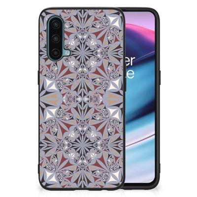 OnePlus Nord CE 5G Marmeren Print Telefoonhoesje Flower Tiles