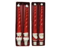 Kaars wax l27b8h4cm rood a2 2st - Decoris