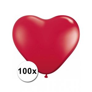 100 stuks Hart ballonnen rood   -