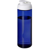 Sport bidon Hi-eco gerecycled kunststof - drinkfles/waterfles - blauw/wit - 850 ml