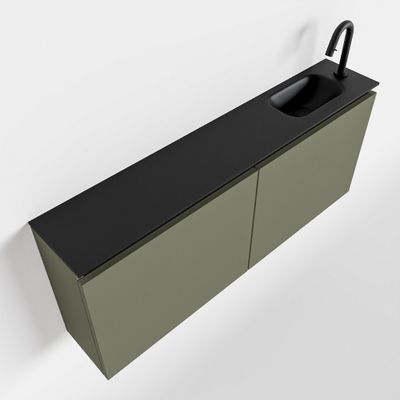 Toiletmeubel Mondiaz Ture | 120 cm | Meubelkleur Army | Eden wastafel Urban Rechts | 1 kraangat
