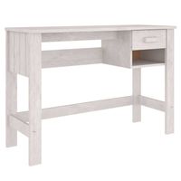 vidaXL Bureau HAMAR 110x40x75 cm massief grenenhout wit