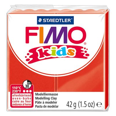 Fimo kids boetseerklei rood, 42gr