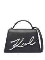 Karl Lagerfeld sac à bandoulière Signature en cuir - Noir