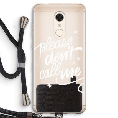 Don't call: Xiaomi Redmi 5 Transparant Hoesje met koord
