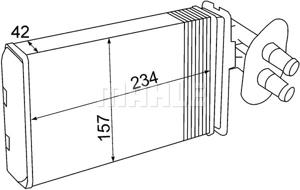 Kachelradiateur, interieurverwarming MAHLE, Inbouwplaats: Voor, u.a. für VW