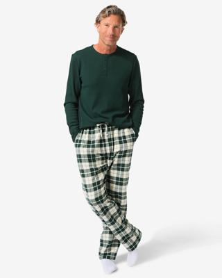 HEMA Herenpyjama Wafel Flanel Groen (groen)