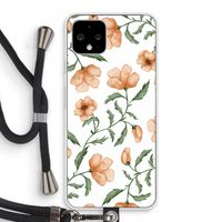 Peachy flowers: Pixel 4 Transparant Hoesje met koord