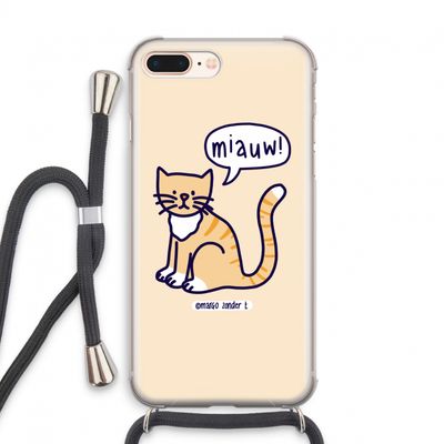 Miauw: iPhone 7 PLUS Transparant Hoesje met koord
