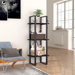 Boekenkast met 3 schappen 40x30x105 cm spaanplaat zwart