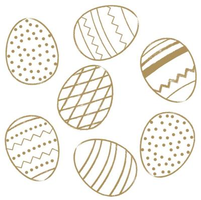 Duni servetten golden eggs 3-laags 33x33cm
