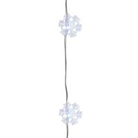 Sneeuwvlokken lichtsnoer - wit - 40 led lampjes - timer - batterij 195 cm - sneeuw verlichting