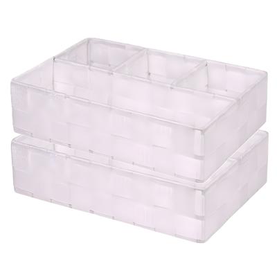 Opbergmanden - 2x - 4 vaks - wit - ladekast organizer - ondermode Opbergmanden - 2x - 4 vaks - wit - ladekast organizer - ondermode