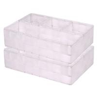 Opbergmanden - 2x - 4 vaks - wit - ladekast organizer - ondermode