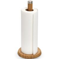 Zeller keukenrolhouder - bamboe hout - rond - 16 x 32 cm - keukenpapier houder