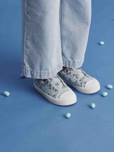 Stoffen elastische sneakers voor meisjes kersenblauw