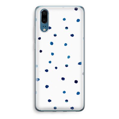 Blauwe stippen: Huawei P20 Transparant Hoesje