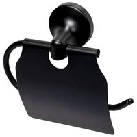 Haceka Aspen toiletrolhouder met klep zwart mat