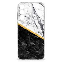 Samsung Galaxy A16 | TPU | Siliconen hoesje | Marmer Wit Zwart - Origineel Cadeau Man