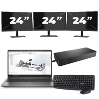 HP ZBook Power G8 - Intel Core i7-11e Generatie - 15 inch - 16GB RAM - 256GB SSD - Windows 11 + 3x 24 inch Monitor