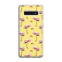 Flamingo's geel: Samsung Galaxy S10 4G Transparant Hoesje