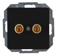 HK05 - luidsprekerstopcontact met aansluiting voor 4 mm banaanstekkers mat-zwart
