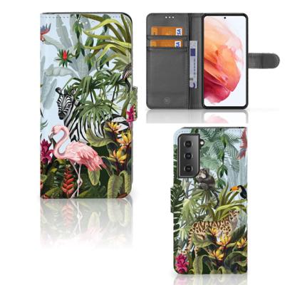 Telefoonhoesje | Met pasjeshouder | voor Samsung Galaxy S21 Jungle
