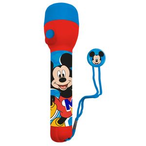 Disney Mickey Mouse kinder zaklamp/leeslamp - blauw/rood - kunststof - 16 x 4 cm - Kinder zaklampen