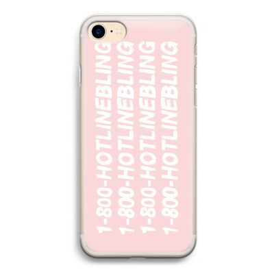 Hotline bling pink: iPhone 7 Transparant Hoesje