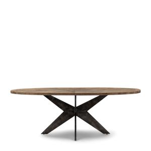 Rivièra Maison Ovale Eettafel Falcon Crest Eikenhout, 230 x 105cm - Black - Ovaal