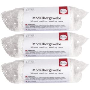 3x Rollen gips gaas/gipsverband 8 cm x 300 cm