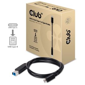 CLUB3D USB 3.1 Gen2 Type-C to Type-B Cable Male/Male, 1 meter