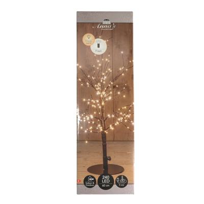 Lichtboom - zwart?- metaal?- 60 cm - 240 led lichtjes - flash - klassiek warm - verlichte kerstboom