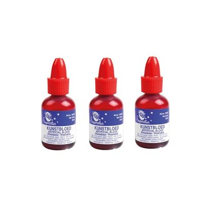 3x stuks flesje dik vloeibaar horror nepbloed schmink 20 ml