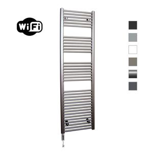 Elektrische Radiator Sanicare HWV Met Wifi 172x60 cm Inox Look 1127W Met Thermostaat Chroom Linksonder Sanicare