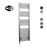 Elektrische Radiator Sanicare HWV Met Wifi 172x60 cm Inox Look 1127W Met Thermostaat Chroom Linksonder Sanicare