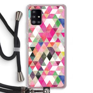 Gekleurde driehoekjes: Samsung Galaxy A51 5G Transparant Hoesje met koord