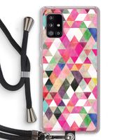 Gekleurde driehoekjes: Samsung Galaxy A51 5G Transparant Hoesje met koord