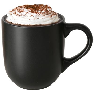 Koffiemokken Paris - 1x stuks - Keramiek - pastel zwart - 300 ml - 8 x 10 cm