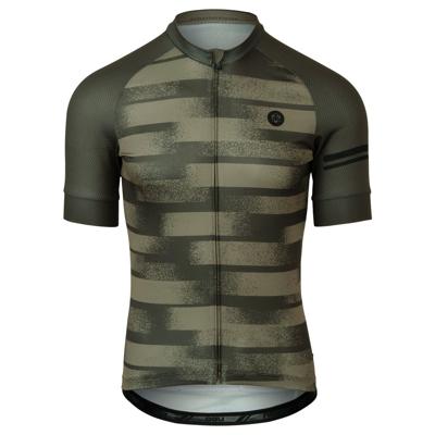 AGU Grainy Stripe Fietsshirt Essential Heren - Groen - S