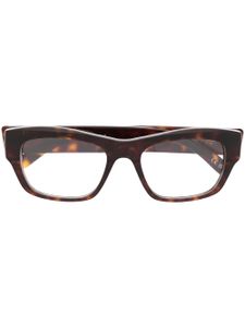 Balenciaga Eyewear lunettes de vue rectangulaires à logo imprimé - Marron