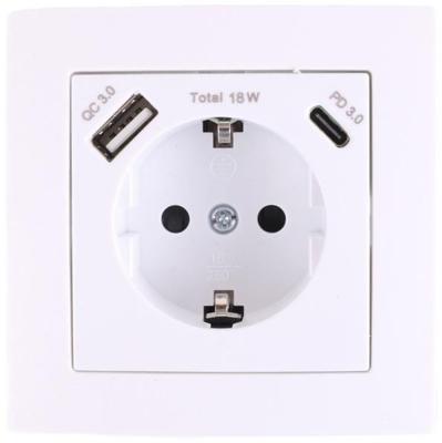Benson inbouw stopcontact RA + USB + USB-C wit - 4650012