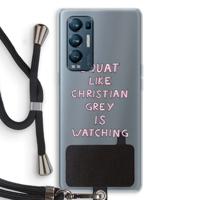 Christian Grey: Oppo Find X3 Neo Transparant Hoesje met koord - thumbnail