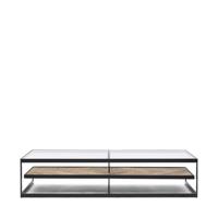 Rivièra Maison Salontafel Graydon Essenhout en Glas, 180 x 80cm - Black - thumbnail