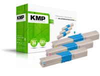 KMP Toner vervangt OKI 44973535, 44973534, 44973533 Compatibel Combipack Cyaan, Magenta, Geel 1500 bladzijden O-T37V 3341,0030