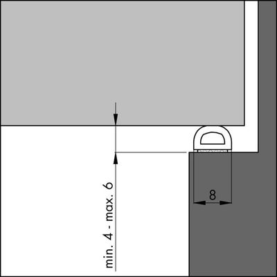 Tochtprofiel D-prof.6mm wit 7.5m