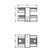 WAGO WINSTA Verteiler Netsplitter [Netstekker - Netbus, Netbus, Netbus] Totaal aantal polen: 2 + PE Zwart 1 stuk(s) - thumbnail