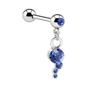 Jeweled Barbell with Charm Chirurgisch staal 316L / Belegde messing Barbells